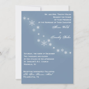 Convite para Casamento no inverno Fall Snowflakes