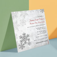 Convite para Casamento no inverno Silver Snowflake