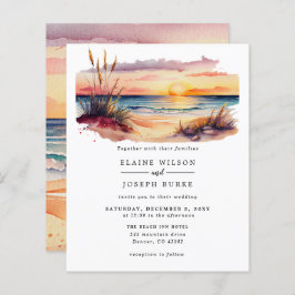 Convite para Casamento no Mar de Praia de Sunset B