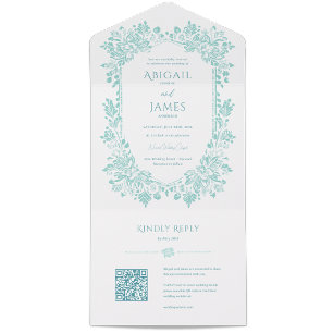 Convite para casamento Norwich com cartão RSVP