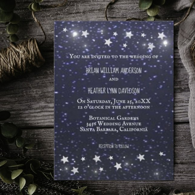 Convite para casamento noturno estrelado (Starry Night Wedding Invitation)