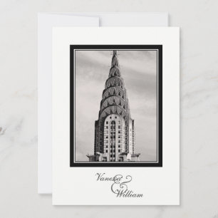 Convite para Casamento NYC Skyline Chrysler Buildi