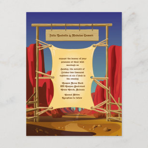 Convite para Casamento Oeste Selvagem de 4,25" x 5