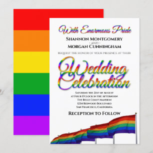 Convite para Casamento orgulho gay Rainbow