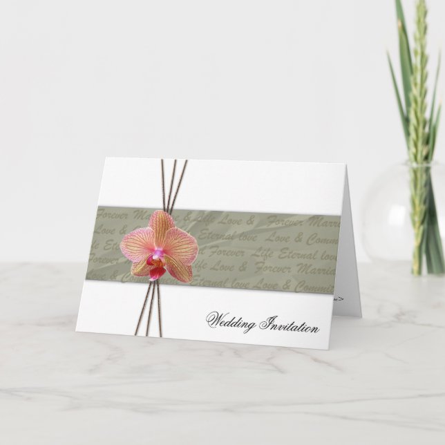 Convite para Casamento Orquídea Elegante (Frente)