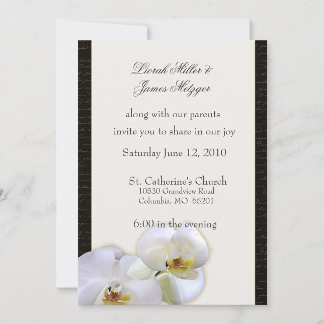 Convite para Casamento Orquídeo (Frente)