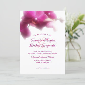 Convite para Casamento Orquídeo Rosa