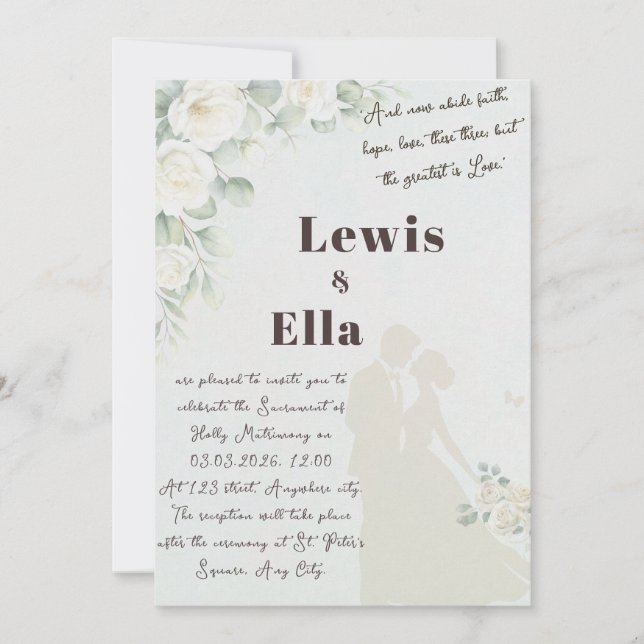 Convite para Casamento Ortodoxo bíblia (Frente)