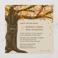 Convite para Casamento outono de Árvore de Carvalh