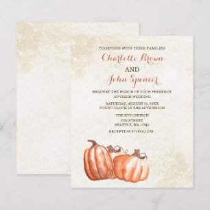 Convite para casamento outono de bombeiros de aqua