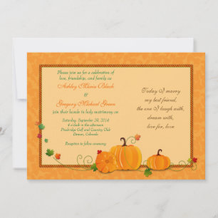 Convite para Casamento outono de Pumpkins