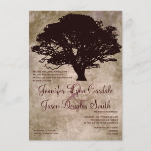 Convite para Casamento outono de Silhueta de Árvor