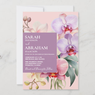 Convite para Casamento para Orquídeas Arco-Íris do
