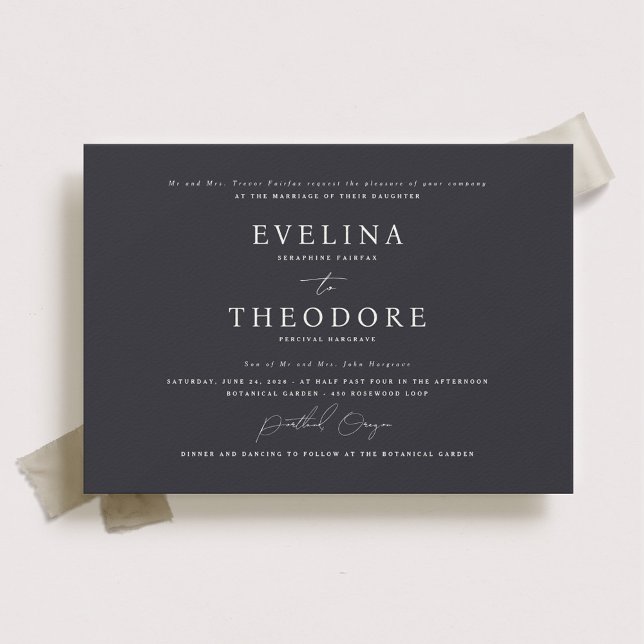 Convite para Casamento Parker Formal Landsape (Criador carregado)