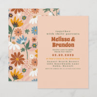 Convite para Casamento Pastel Colorful 70s