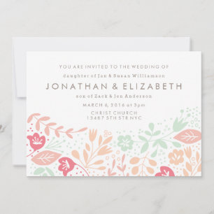 Convite para Casamento Pastel Floral