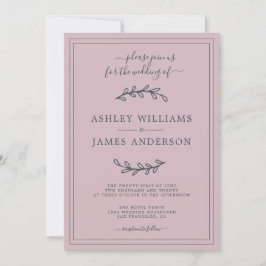 Convite para Casamento Pastel Purple Elegante