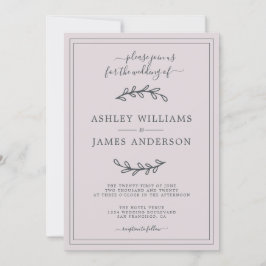 Convite para Casamento Pastel Purple Elegante