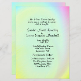 Convite para Casamento Pastel Rainbow com Recepção