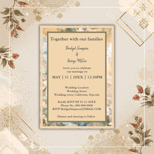 Convite para Casamento Pastel Wildflower (Criador carregado)