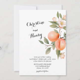 Convite para Casamento Peach Blossom