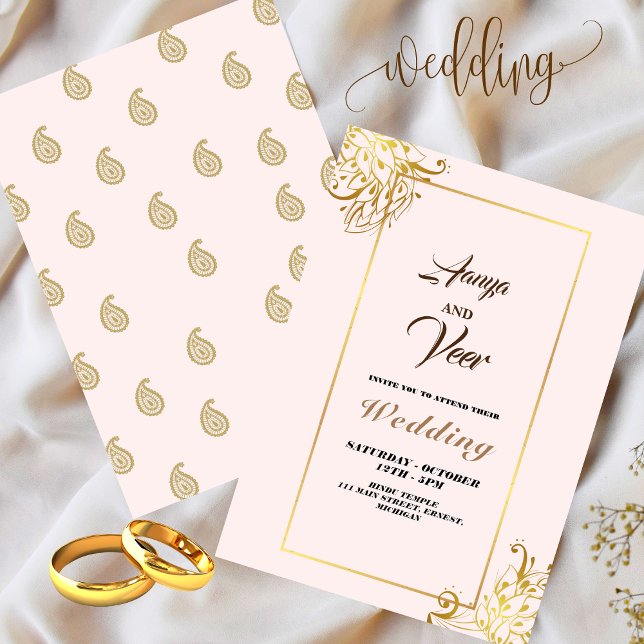 Convite para Casamento Peacock Hindu Indiano (Criador carregado)