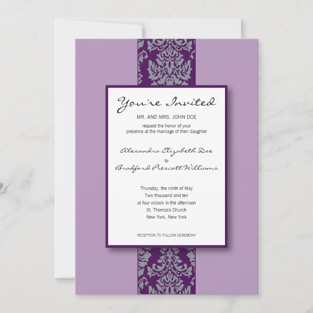 Convite para Casamento Personalizado Barroco Damas (Frente)