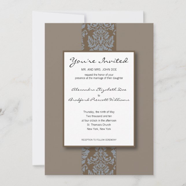 Convite para Casamento Personalizado Barroco Damas (Frente)
