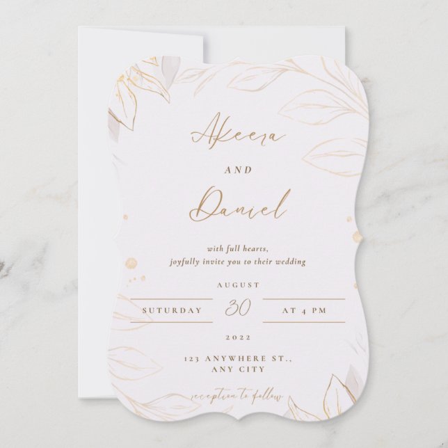 Convite para Casamento Personalizado Elegante (Frente)