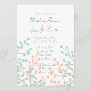 Convite para Casamento Personalizado Floral Verde 