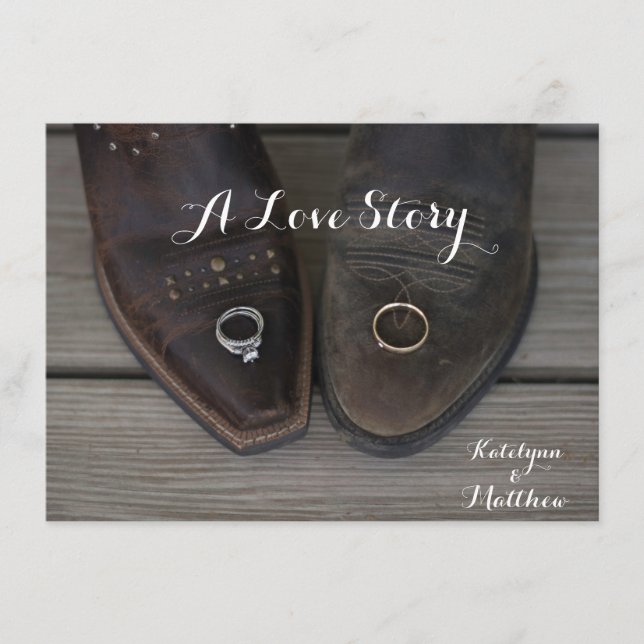 Convite para Casamento Personalizado Rustic Countr (Frente)