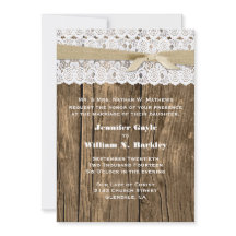 Convite para Casamento Personalizado Rustic Wood a