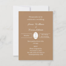Convite para Casamento Personalizado Simples Brown