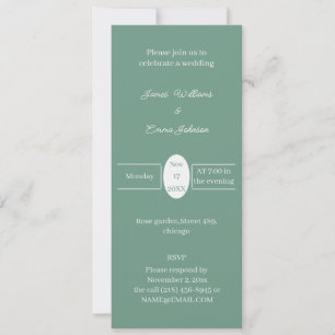 Convite para casamento personalizado verde simples