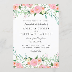 Convite para Casamento Pêssego Cor de Água Doce Ro