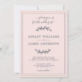 Convite para Casamento Pink Pastel Elegante