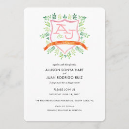 Convite para Casamento por Aquarela com Monograma 