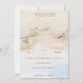 Convite para Casamento por Aquarela Costeira do Oc