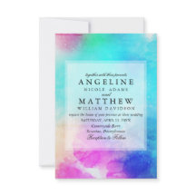 Convite para Casamento por Aquarela de Folha Rosa 