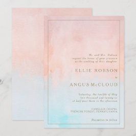 Convite para Casamento por Aquarela de Verão