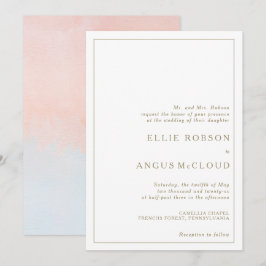 Convite para Casamento por Aquarela de Verão