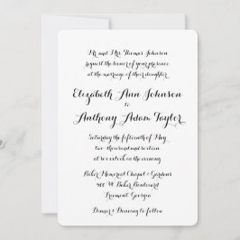 Convite para Casamento por Caligrafia com Mão