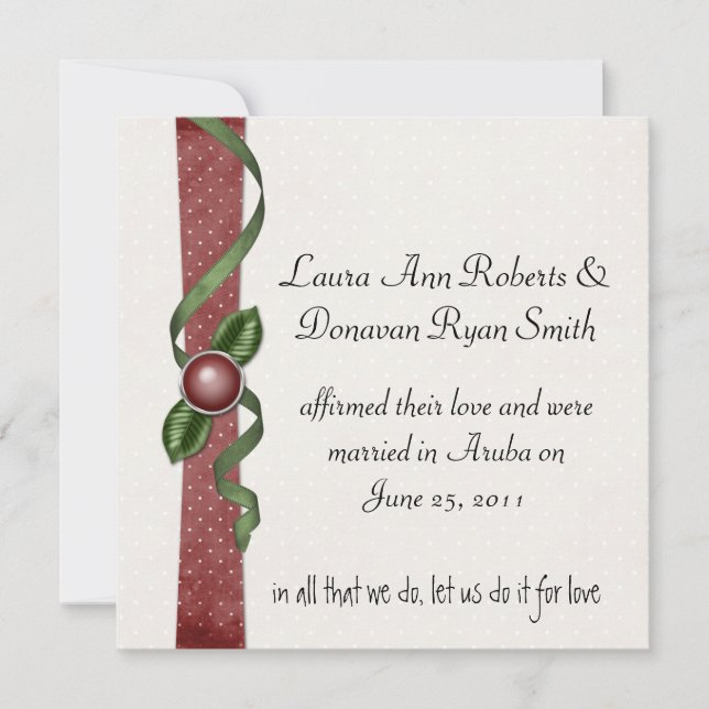 Convite para Casamento Poste Vermelho e Verde (Frente)