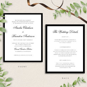 Convite para Casamento Preto do BUDGET com Detalhe