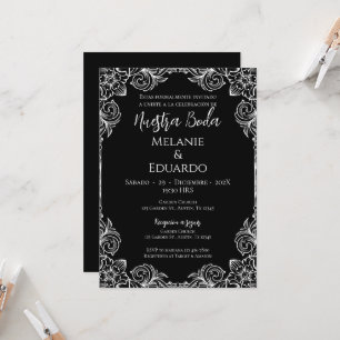 Convite para casamento preto e branco