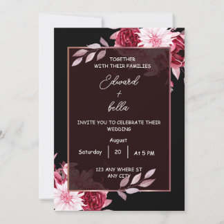 convite para casamento preto e branco