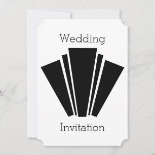 Convite Para Casamento Preto E Branco Art Deco Des
