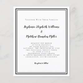 Convite para Casamento Preto e Branco de Orçamento