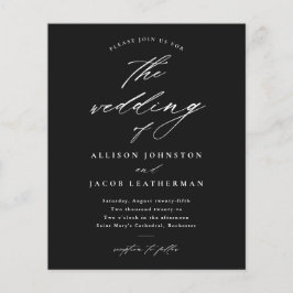 Convite para Casamento Preto e Branco do Script de