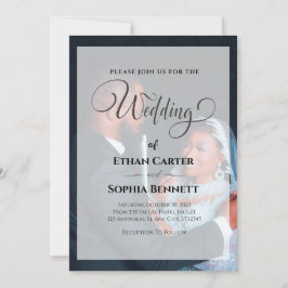 Convite para Casamento Preto e Branco Elegante